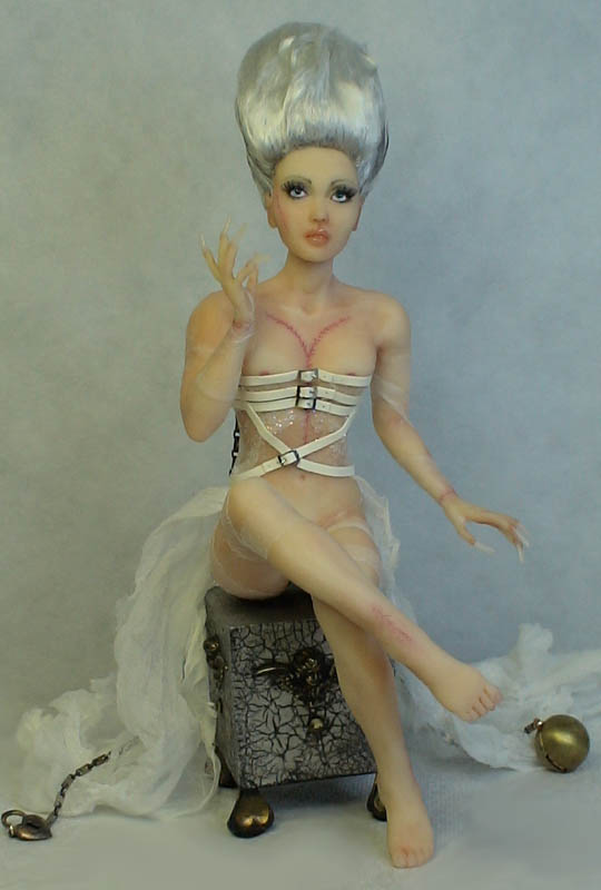   Art Doll Sculpture, Gothic Horror, Fairy, Bride, Barbara Kee OAD IADR
